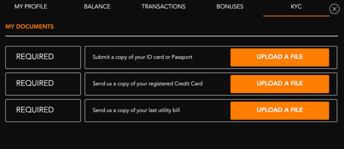 Upload your documents to your account for verification